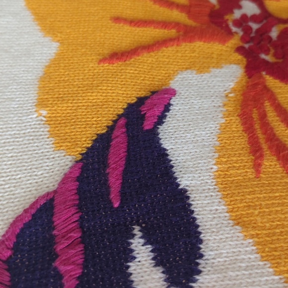 Vintage embroidered cable knit Cardigan tennis sweater 90s - Picture 5 of 9